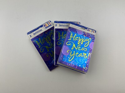 Lot Of 3 Hallmark Happy New Year Party Invitation Cards