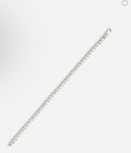 J Crew Conjunto de Bisel de Circonita Cúbica Redondo Tenis Tono Plata Nuevo Con Etiqueta Nuevo Con Etiquetas - Imagen 4 de 4