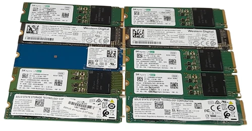 Job Lot 10 x Various Make & Model 256GB NVMe M.2 SSD's 80-89% Health