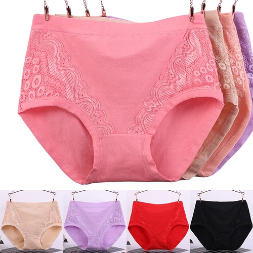 Damen High Waist Baumwolle Slips Slip Übergröße Unterwäsche Panty Unterhose - Bild 3 von 21