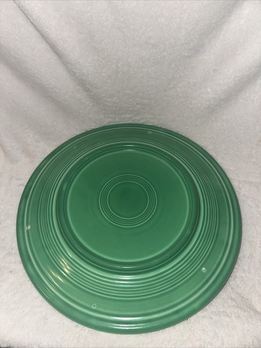 Vintage Homer Laughlin Fiesta Ware Original Green Glaze 14" Chop Plate / Platter - Picture 3 of 5