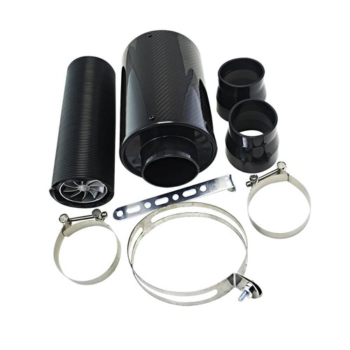Lufteinlass mit Lüfter Universal Racing Kohlefaser Kaltzufuhr Induktion Kit - Bild 8 von 8