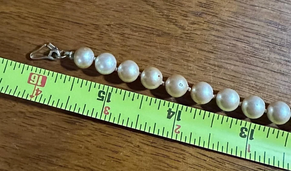 Collar de perlas sintéticas vintage firmado Monet de 16" de una sola hebra #A2 Foto 2 de 3