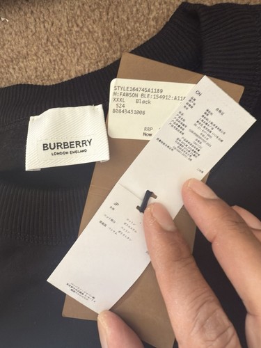 Burberry Fawson Logo Crewneck Sweatshirt 3XL 100% Authentic Black - Picture 2 of 8