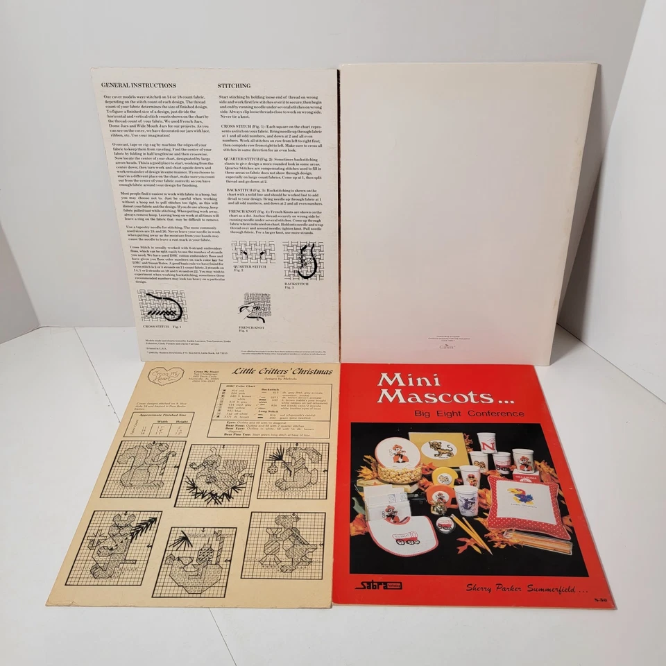 Vintage 1980's Lot of 4 Cross-stitch Patterns - Image 2 of 2