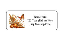 30 Autumn Fall Butterfly PERSONALIZED RETURN ADDRESS LABELS 1 in X 2 5/8 GLOSSY