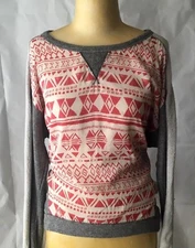 Jolt Women’s Medium Native Long Sleeve Blouse Top Southwest Boho Aztec Tunic EUC