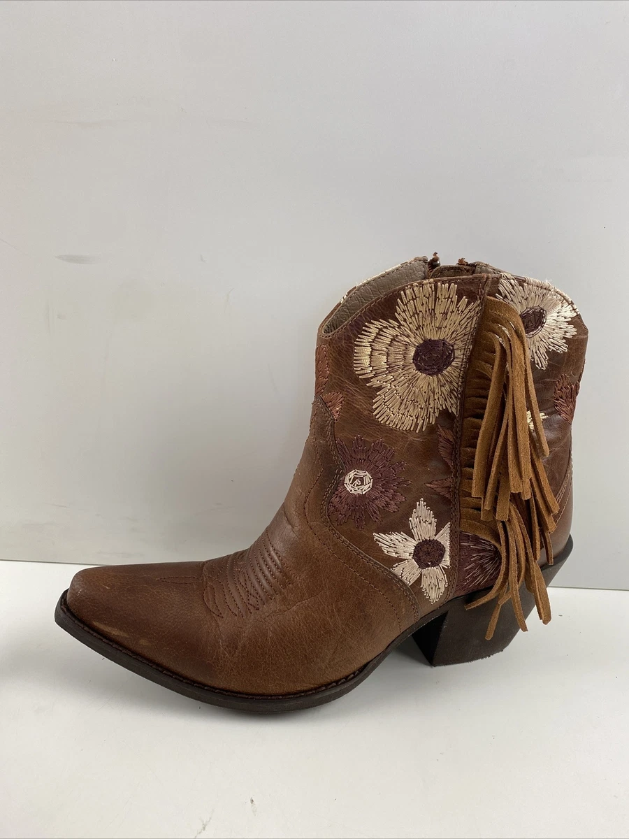 Ariat top fringe booties