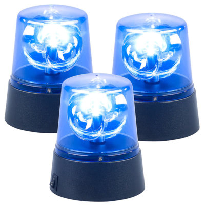 Lunartec 3er-Set LED-Partyleuchten im Blaulichtdesign, mit 360°-Beleuchtung