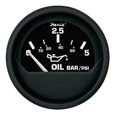 #ad Faria Euro Black 2quot; Oil Pressure Gauge Metric 5 Bar 12805 UPC 759266128057 $26.54