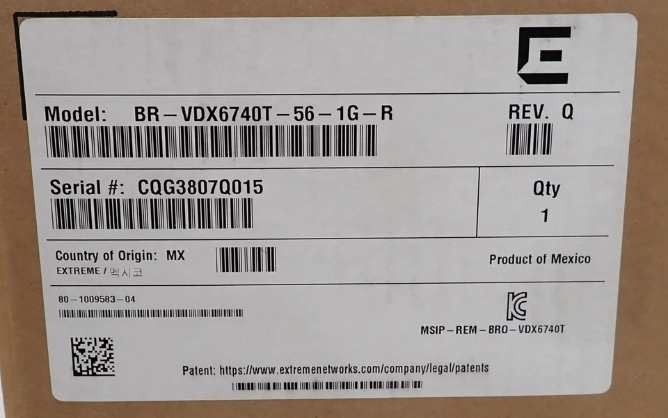 NEW Brocade BR-VDX6740T-56-1G-R VDX 6740T-1G 48x 1GE RJ45 + 2x 40GE QSFP+ Switch - Image 2 of 4