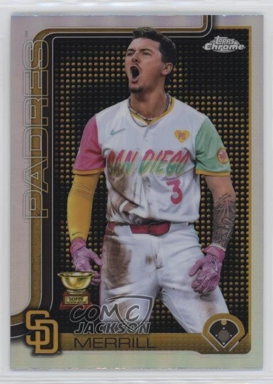 2025 Topps Chrome Lightboard Logo Refractor Jackson Merrill #61 1b3
