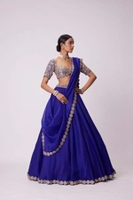 Classy Blue Faux Georgette Lehenga Choli With Dupatta For Traditional Wear