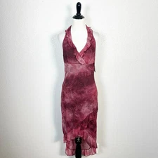 Vintage Rampage 90s Y2K Fairy Grunge Whimsigoth HOCO Halter Asymmetrical Dress S