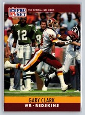 1990 Pro Set #321 Gary Clark Washington Redskins