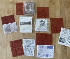 Lot of 7 UNMOUNTED Rubber Stamps Lg Variety of Designs Sizes - Mixed Themes