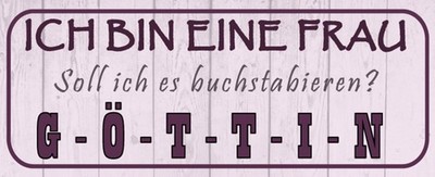 Blechschild 27x10 Ich bin eine Frau soll ich es Buchstabieren Göttin Lustig