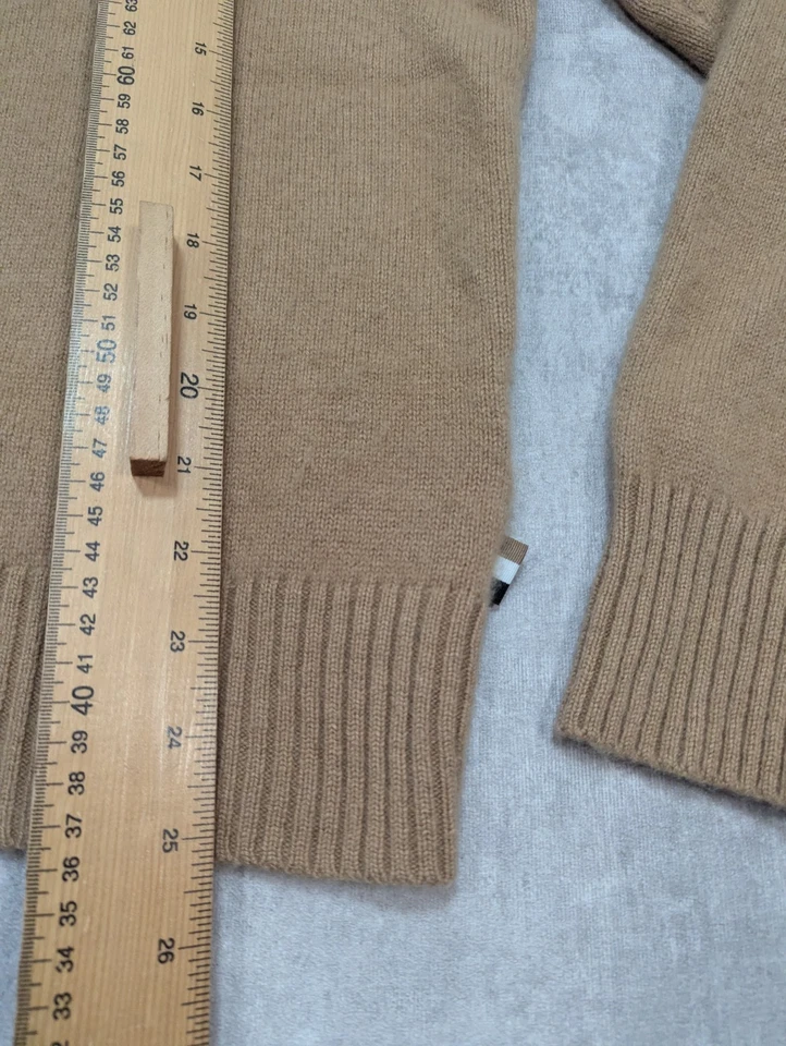 Hugo Boss Jumper Mens M Brown Pullover 100% Cashmere Smart Knit Preppy Lolive - Image 2 of 4