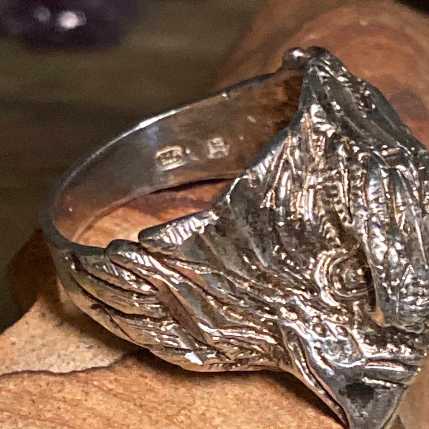 VINTAGE Solid Sterling Silver 925 Eagles Head 11.… - image 3