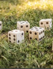 BIG ROLLER WOODEN LAWN DICE 5 Pieces