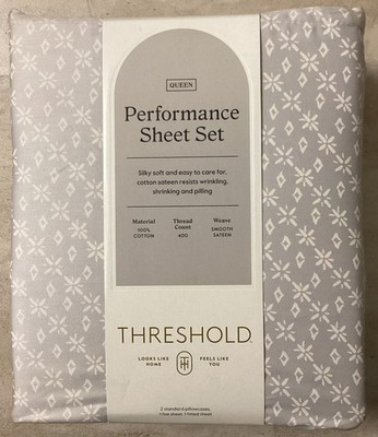 Threshold Queen 400 Thread Count Holiday Performance Sheet Set Twinkle Stars