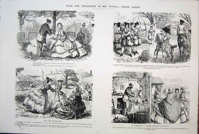 Original alter antiker Druck Life & Figur von John Leech Mr Punch *12