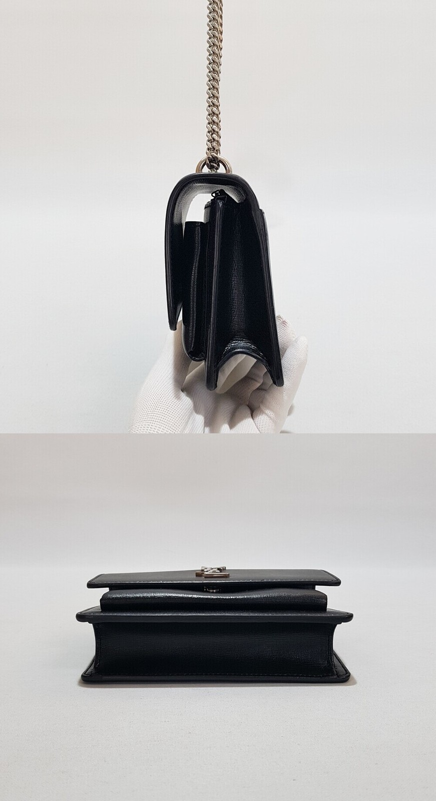 Borsa a tracolla Saint Laurent Sunset Mini catena argento 114360731