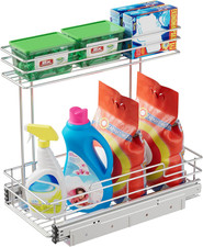 Under Sink Organizer 9" W X17 D, Pull Out Cabinet Organizer 2 Tier, under Sink S