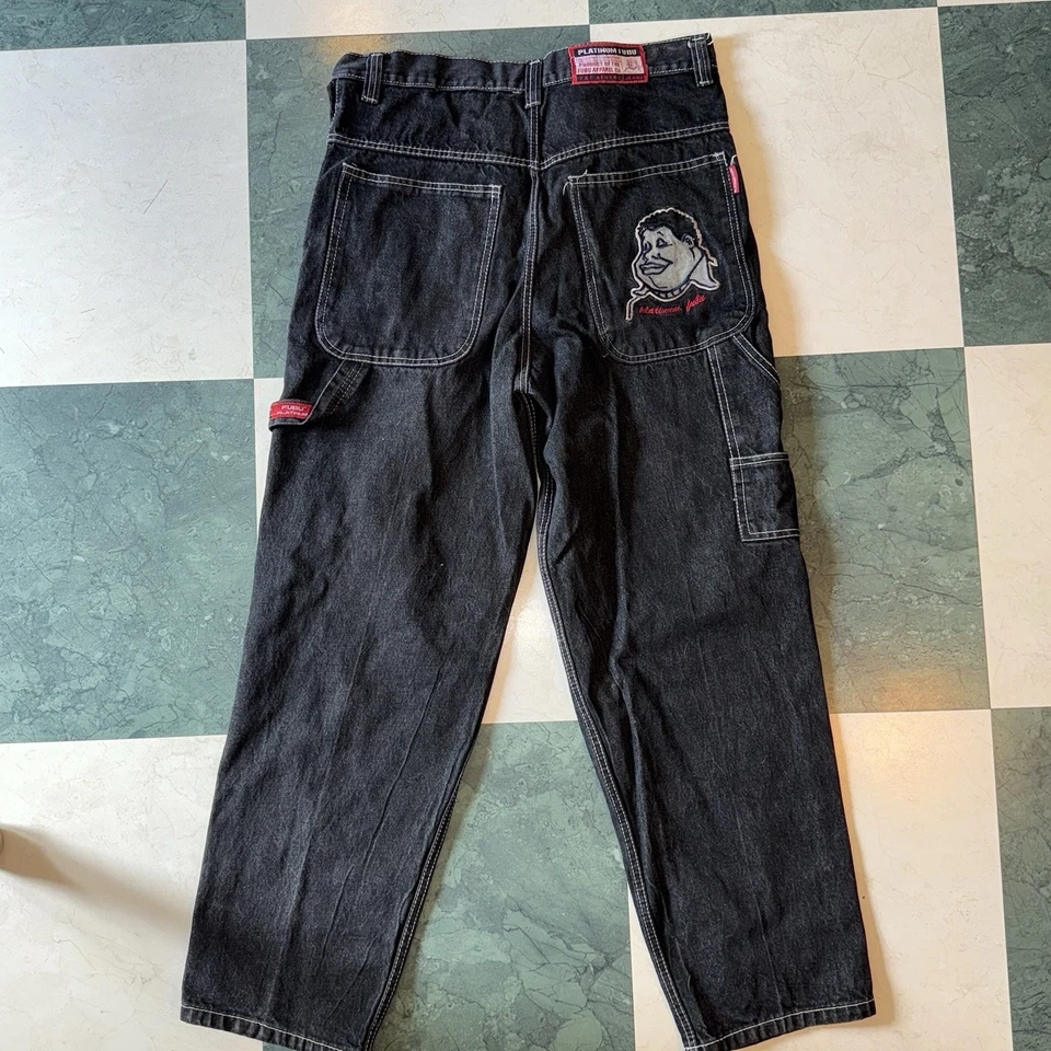 Pantalones de mezclilla holgados para hombre FUBU Platinum Fat Albert Y2K Foto 3 de 4