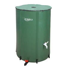 VINGLI 100 Gallon Collapsible Rain Barrel, Portable Water Storage Tank