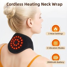 Electric Heated Neck Massager With 3 Vibration 3-level Heat Massage Pain Relief