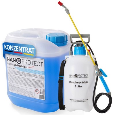 Nanoprotect Steinreiniger 5 kg inkl. Drucksprüher | Für Haus, Hof und Garten