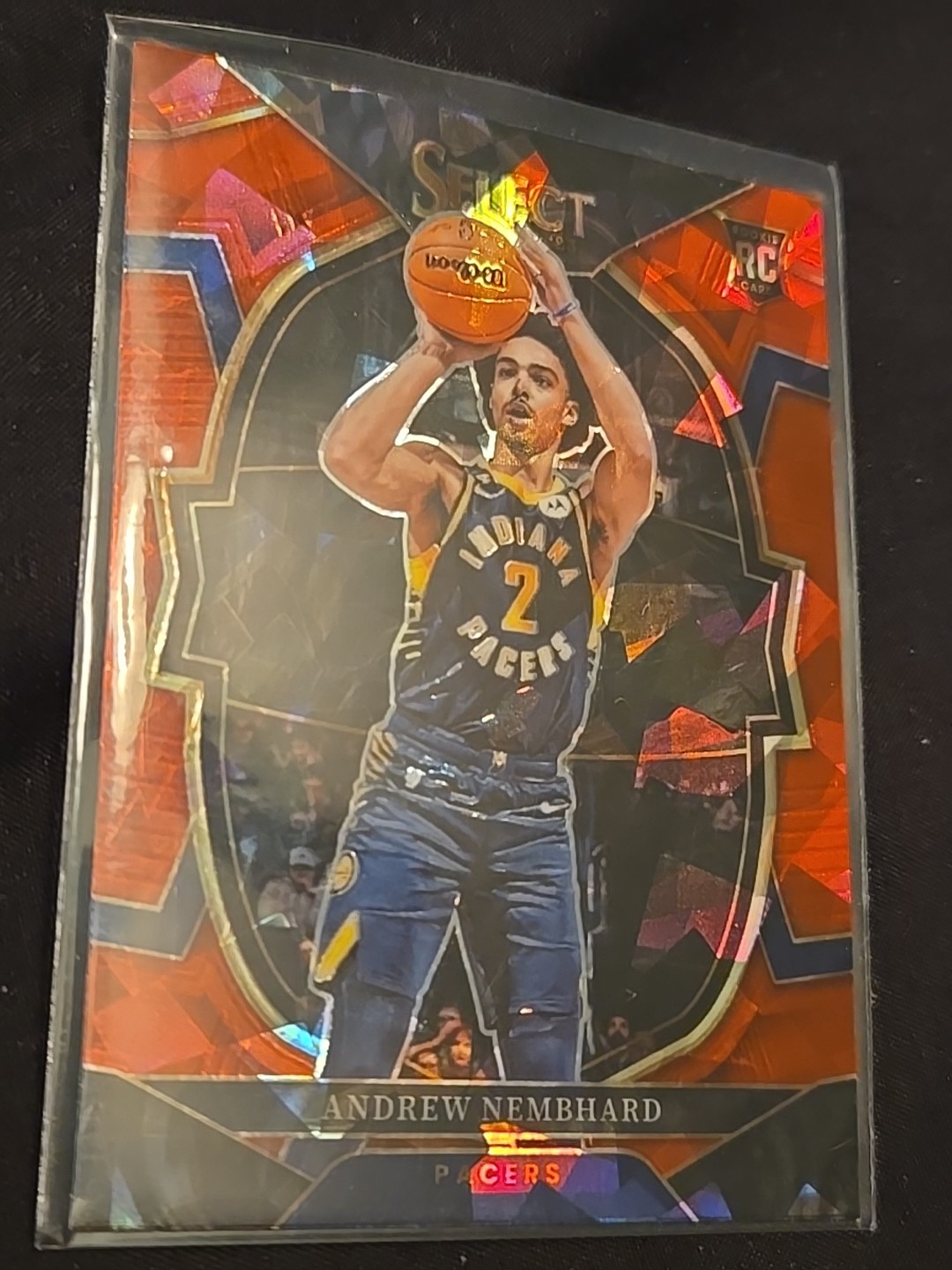 Andrew Nembhard 2022-23 Select RED CRACKED ICE PRIZM Rookie Card #77 RC Pacers