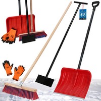 Kotarbau® Set Schneeschaufel Mit Metallgriff StraßEnbesen Eisschaber Handschuhe
