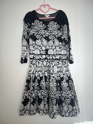 Monsoon Knit Lace Print Dress Size 44/16
