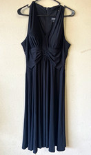 dressbarn collection Dress 12 Black Halter Sleeveless Ruched Beaded Jersey