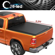 5.7ft Soft Tonneau Cover Roll-up For 2009- 2024 Dodge Ram 1500 Classic Truck Bed