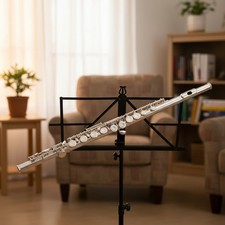 Beautiful Silver Plated C Flute with Case - Perfect for Student Musicians