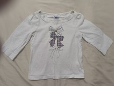 Janie and Jack Girls 3/4 Length White Shirt Sz 5 with Bows Excellent Condition