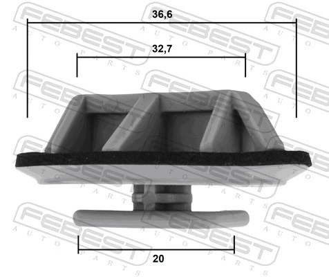 FEBEST 88570-138 Clip, tira de ajuste/protección para MAZDA Foto 2 de 3