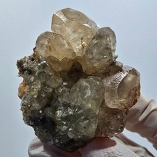 Rare calcite with quartz on matrix specimen Streep Mine Goboboseb, Namibia