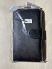 Phone Wallet Case For LG G3 Black Cover