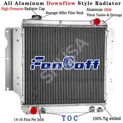 3 Row Aluminum Radiator For 87-06 Jeep Wrangler YJ TJ 2.4L 2.5L 4.0L L4 L6 US