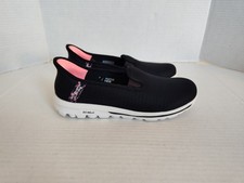 Skechers Women's Slip-ins GO WALK Travel Shoes Size 6.5 Black Sneakers 124770