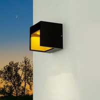 Led AußEnleuchte Wandlampe IP44 Klein B: 9 Cm IP44 Schwarz Gold Eingang Haus