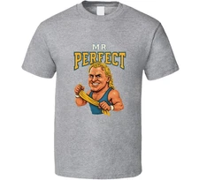 Mr Perfect Curt Hennig Retro Wrestling Legend Caricature T Shirt