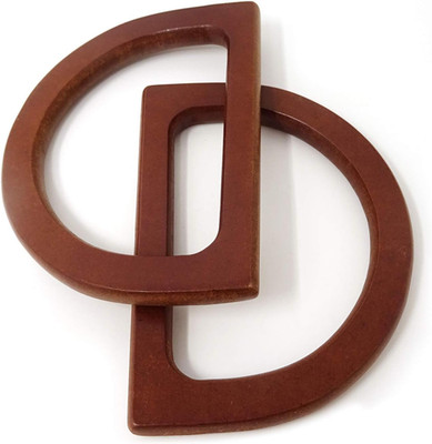 2PCS Wooden D-Shaped Purse Handles Bag Handle Replacement for Handmade Bag Handb