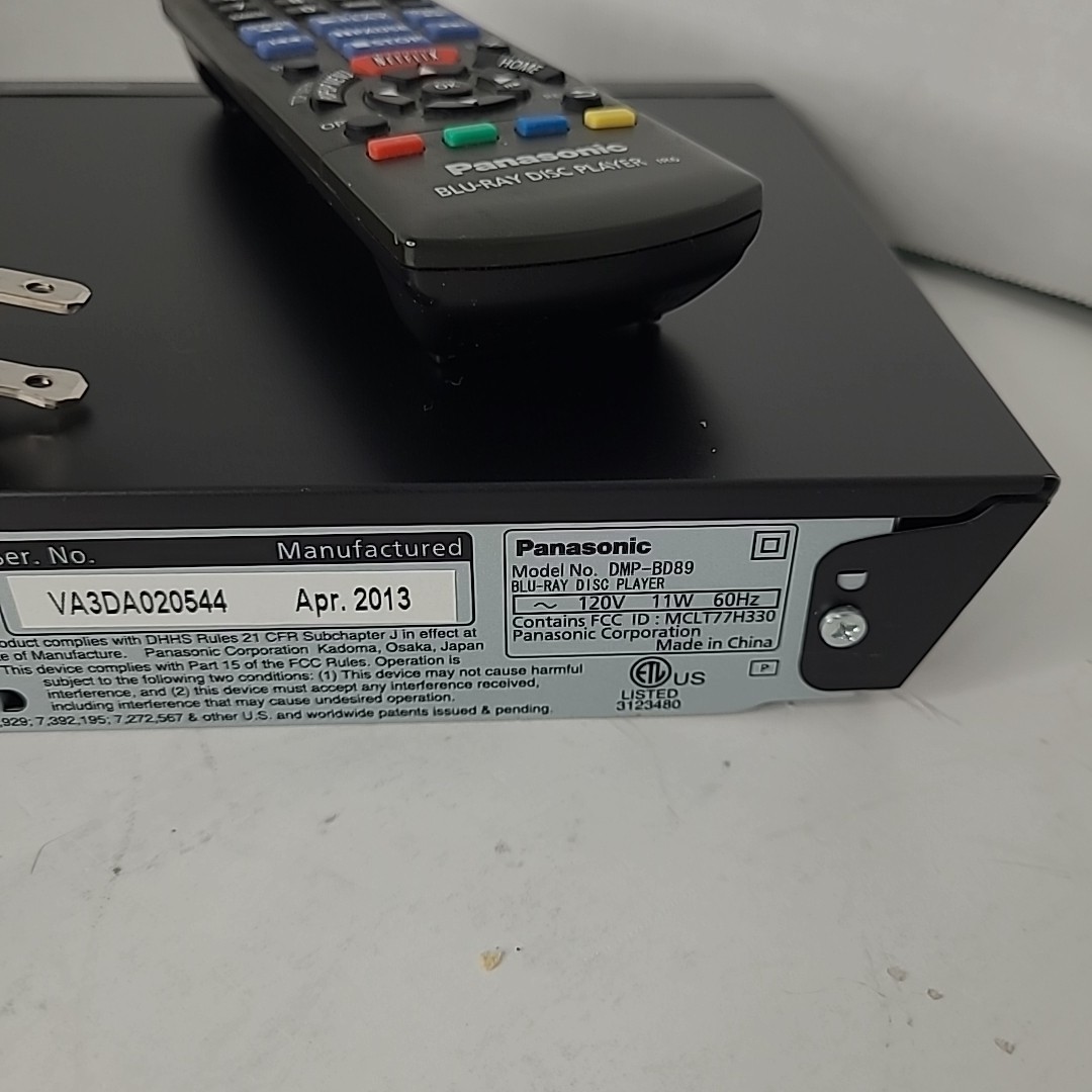 Panasonic DMP-BD89 Blu-ray Disc Player Black HDMI USB LAN DTS-HD