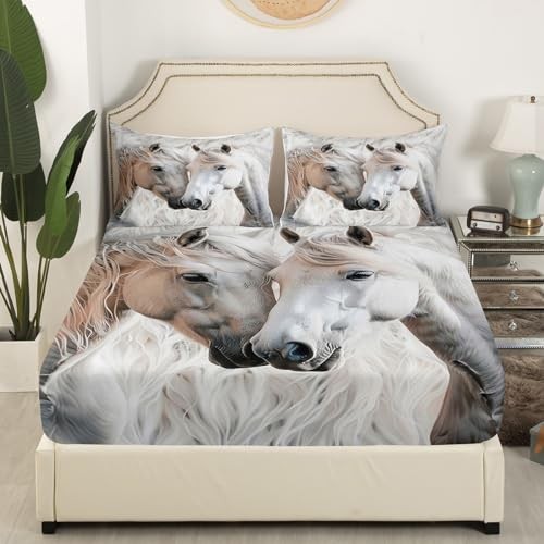 Horse Sheet Set for Girls Boys Kids Cow Fur Sheets with Deep Queen Multi 26 - Picture 3 of 8