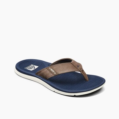 Reef Santa Ana Water Friendly Flip Flops Sandals Navy Khaki Men's Size 8 CJ0381